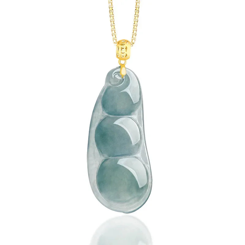 Burmese Jade lotus Dragon Pendant Blue Gemstone Necklace Pendants 18K gold Natural Designer Jadeite Necklaces Gemstones Charm